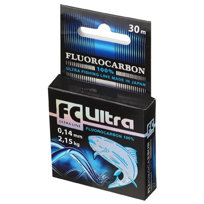 Леска Aqua FC Ultra Fluorocarbon, длина 30 м, d=0,14 мм