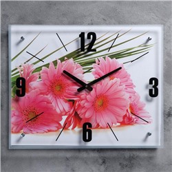 Часы настенные, серия: Цветы, "Герберы", 40х50  см, микс