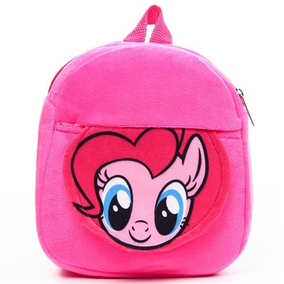 Рюкзак плюшевый "Пинки Пай" на молнии, с карманом, 19х22 см, My little Pony