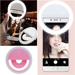 Селфи-кольцо с подсветкой для телефона розовое