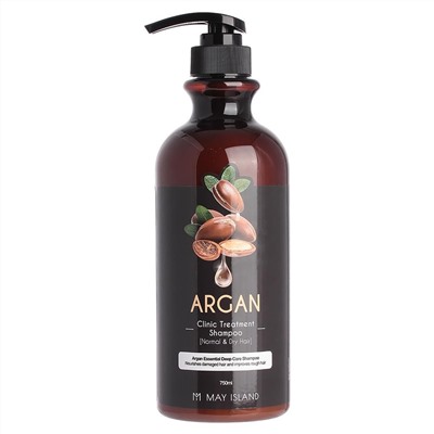 MAYISLAND Шампунь для волос с аргановым маслом argan clinic treatment shampoo 750мл.