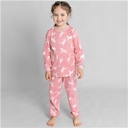 Пижама: джемпер, брюки для девочек «Акуна матата», рост 98-104 см, цвет розовый