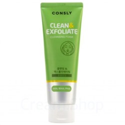 CONSLY Пенка для умывания отшелушивающая 120мл с AHA BHA PHA кислотами CLEAN&EXFOLIATE