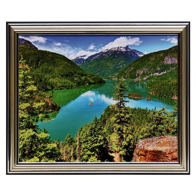 Картина "Горное озеро" 20х25(23,5х28,5) см