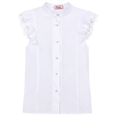 Блузка Техноткань белого цвета для девочки