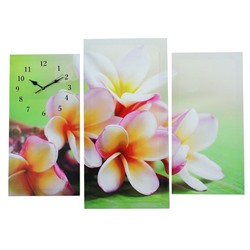 Часы настенные модульные «Сиреневые цветы», 60 × 80 см