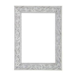 Рама для картин (зеркал) 18 х 24 х 4 см, дерево, «Версаль», цвет бело-серебристый