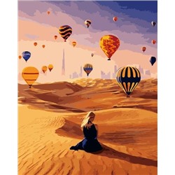 Картина по номерам 40х50 - Пустыня и воздушные шары