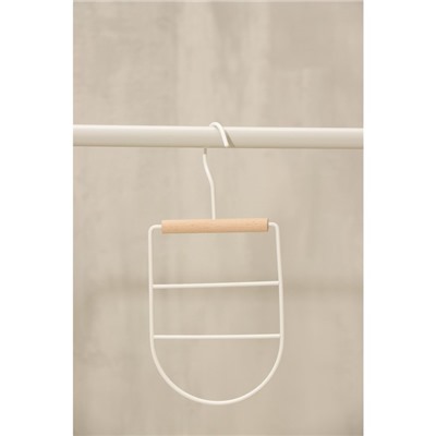 Вешалка для ремней и шарфов SAVANNA Wood, 11,3×24×1,1 см, цвет белый