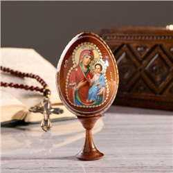 Сувенир Яйцо на подставке икона "Божья Матерь Иверская"