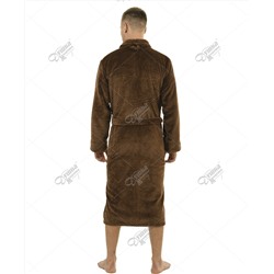 Халат мужской шаль велсофт коричневый