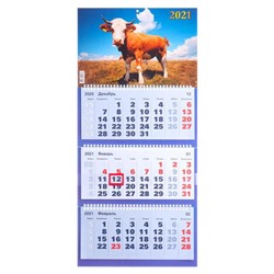 Календари квартальные трио "Символ года, 2021  - 34" 31 х 69 см