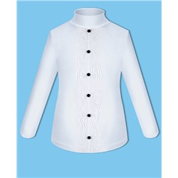 Школьная белая водолазка (блузка) для девочки с пуговками 83791-ДШ21