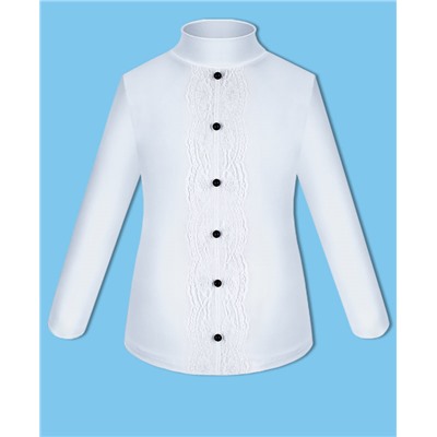 Школьная белая водолазка (блузка) для девочки с пуговками 83791-ДШ21