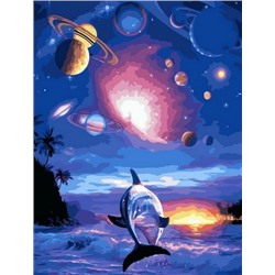 Картина по номерам 40х50 - Космический дельфин