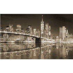 3D Фотообои «Бруклинский мост сепия»