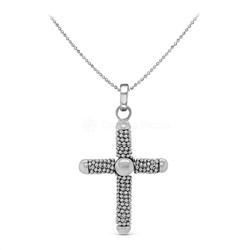 Колье крест из серебра родированное, 45 см мркл-1402005
