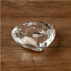Подсвечник стекло на 1 свечу "Кристалл сердце" прозрачный 3,3х7,7х77 см