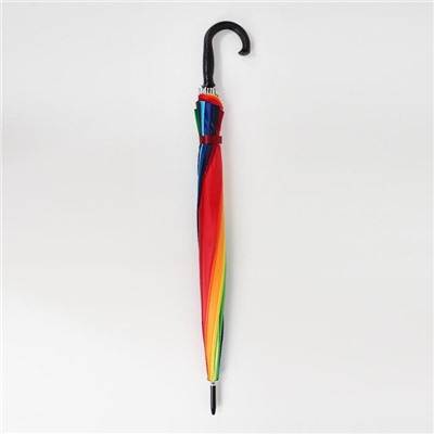 Зонт - трость полуавтоматический «Радуга», 16 спиц, R = 56 см, цвет разноцветный