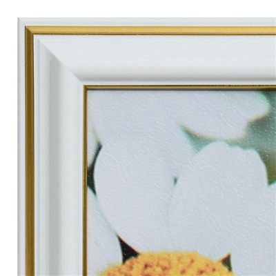 Картина "Белые цветы"  25х25(28х28) см