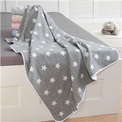 Одеяло детское Крошка Я «Тёмно-серые звёзды», 110 × 140 см, жаккард, 100 % хлопок