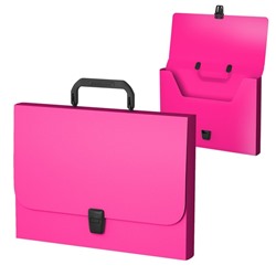 Папка-портфель А4, ErichKrause, Neon, розовая, пластиковая