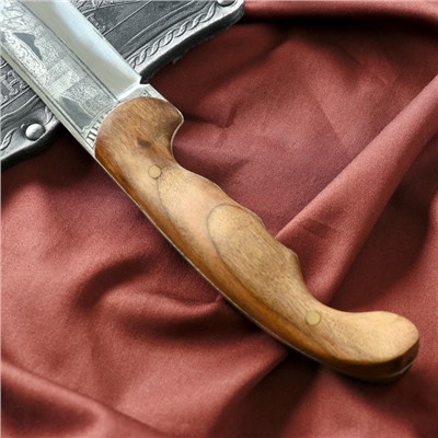 Нож кавказский, туристический "Печенег" с ножнами, сталь - 40х13, вощеный орех, 14 см