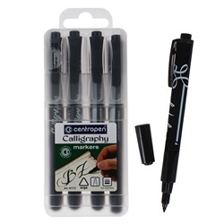 Набор маркеров для каллиграфии, 4 штуки, Centropen 8772, 1.4-4.8 мм, пластиковая упаковка
