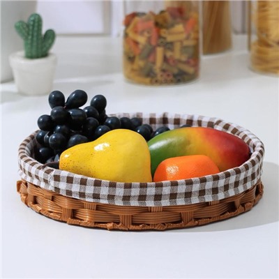 Корзинка для фруктов и хлеба Доляна «Домашний уют», d=25,5 см, цвет шоколадный