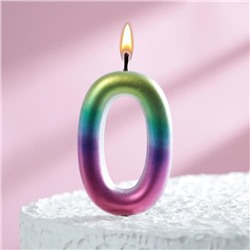Свеча в торт "Акварель", цифра 0, 9 см, ГИГАНТ