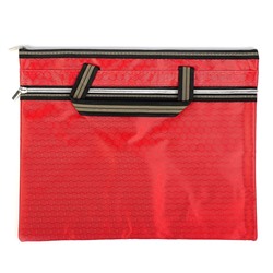 Портфель 1 отделение, А4, текстиль на молнии с ручками, с карманом красный