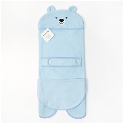 Конверт-одеяло Крошка Я "Мишка", голубой, рост 62-68 см