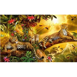 3D Фотообои «Семья леопардов»