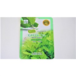 ASPASIA Маска для лица тканевая ЗЕЛЕНЫЙ ЧАЙ, Eco Sheet Pack Green Tea, 23 ml