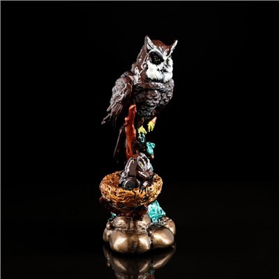 Статуэтка "Сова с гнездом", разноцветная, гипс, 26 см