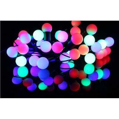 Рождественская гирлянда "Матовые шары" 5,5 м (40 лампочек) цветная