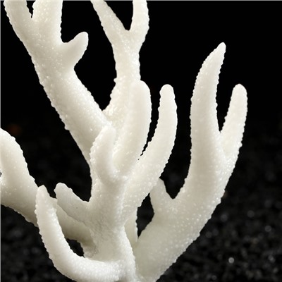 Декор для аквариума "Коралл" силиконовый, светящийся в темноте, 10 х 14 см, белый