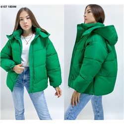 Куртка с капюшоном 6107 Зелёная DIM