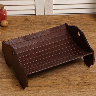 Хлебная корзинка деревянная "Колосок", прозрачный лак, цвет орех, 29×24×13.5 см