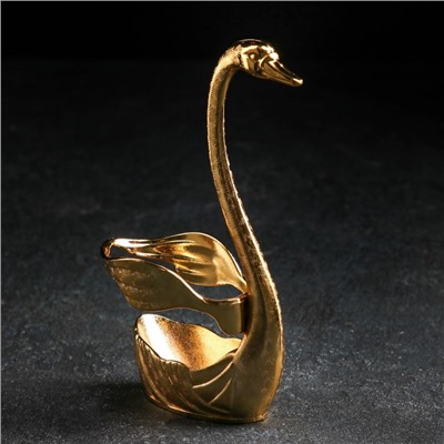 Набор ложек на подставке Magistro Swan, 7,5×5×15 см, 6 шт, цвет золотой
