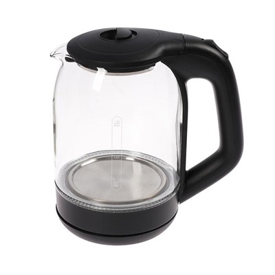 Чайник электрический "Добрыня" DO-1238B, стекло, 1.8 л, 1800 Вт, подсветка, черный