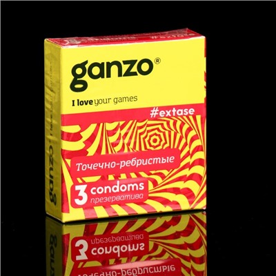 Презервативы «Ganzo» Extase, ребристые, 3 шт.