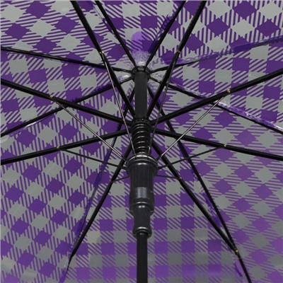 Зонт - трость полуавтоматический «Клетка», 8 спиц, R = 45 см, цвет МИКС