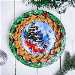 Тарелка- конфетница новогодняя "Мышонок с ёлкой", 24,5×24,5см, Символ года 2020