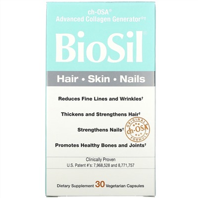 BioSil by Natural Factors, ch-OSA Advanced Collagen Generator, улучшенный источник коллагена, 30 вегетарианских капсул