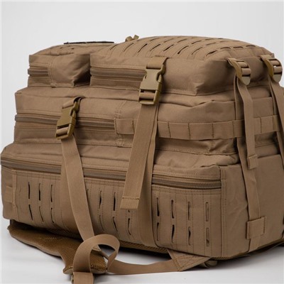 Рюкзак туристический, 35 л, 2 отдела на молниях, 2 наружных кармана, цвет бежевый