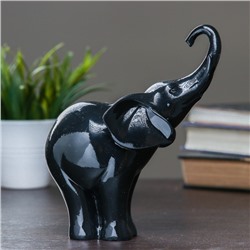 Фигура "Слон" черный глянец 16х9х18см