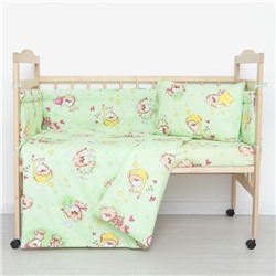 Комплект в кроватку "Малышок" (6 предметов), цвет зеленый