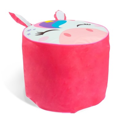 Мягкая игрушка «Пуфик Единорог», 40см х 40см, цвет розовый