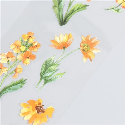 Наклейка для творчества "Оранжевые цветы" 35х6 см